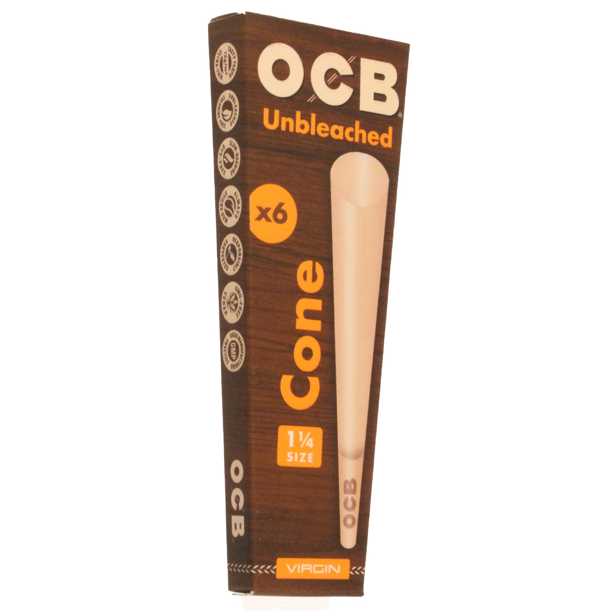 OCB Unbleached 1 1/4 Cones - 6ct  6750 - image 1